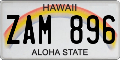 HI license plate ZAM896