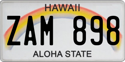 HI license plate ZAM898