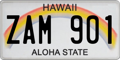 HI license plate ZAM901
