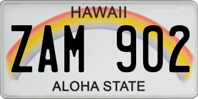 HI license plate ZAM902