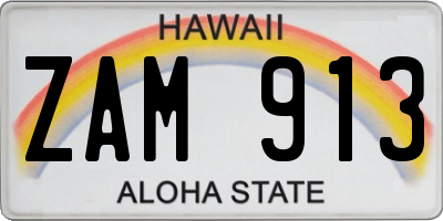 HI license plate ZAM913