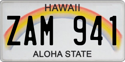 HI license plate ZAM941