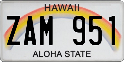HI license plate ZAM951