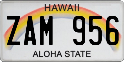 HI license plate ZAM956