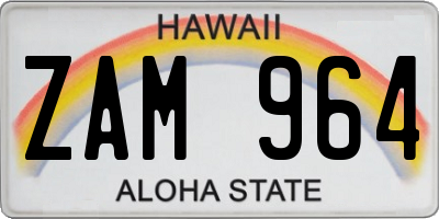 HI license plate ZAM964