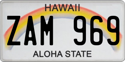 HI license plate ZAM969