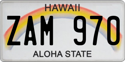 HI license plate ZAM970