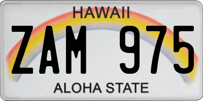 HI license plate ZAM975