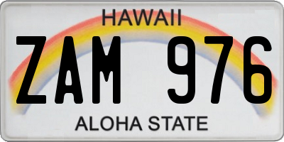 HI license plate ZAM976