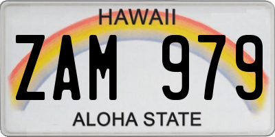 HI license plate ZAM979