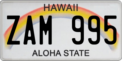 HI license plate ZAM995