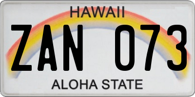 HI license plate ZAN073