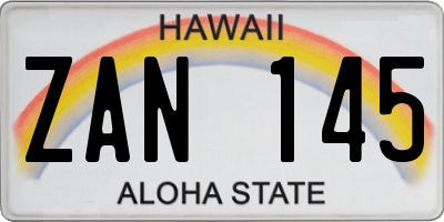 HI license plate ZAN145