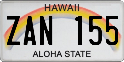 HI license plate ZAN155