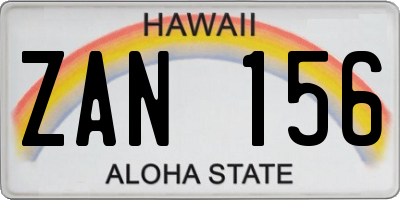 HI license plate ZAN156