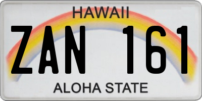 HI license plate ZAN161