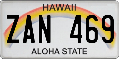 HI license plate ZAN469