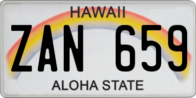 HI license plate ZAN659