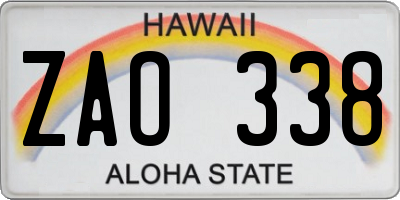 HI license plate ZAO338