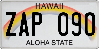 HI license plate ZAP090