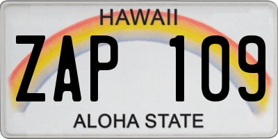 HI license plate ZAP109