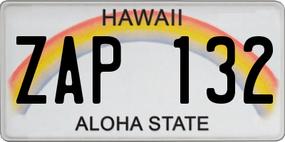 HI license plate ZAP132