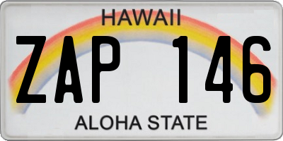 HI license plate ZAP146