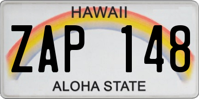 HI license plate ZAP148