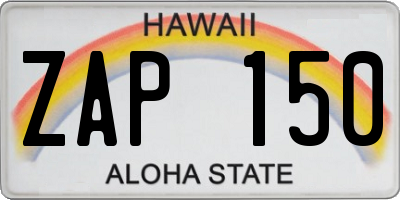 HI license plate ZAP150