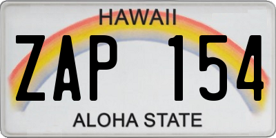 HI license plate ZAP154