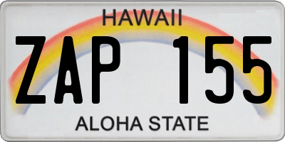 HI license plate ZAP155