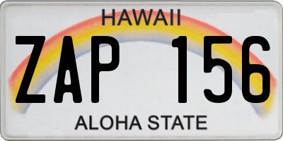 HI license plate ZAP156