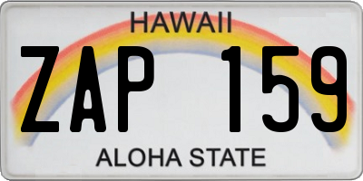HI license plate ZAP159