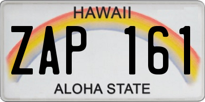HI license plate ZAP161