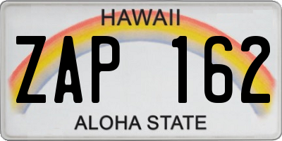 HI license plate ZAP162