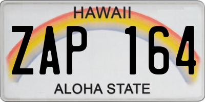 HI license plate ZAP164