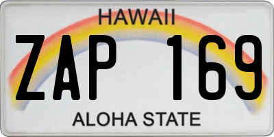 HI license plate ZAP169