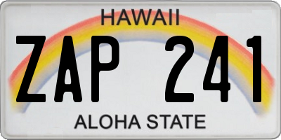 HI license plate ZAP241