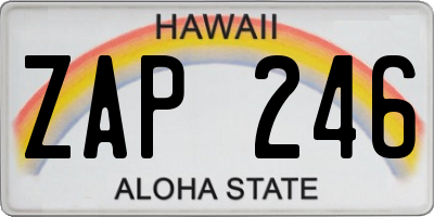 HI license plate ZAP246