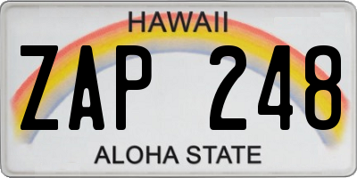 HI license plate ZAP248