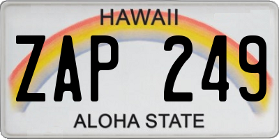 HI license plate ZAP249