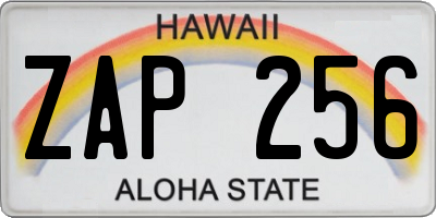 HI license plate ZAP256