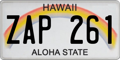 HI license plate ZAP261