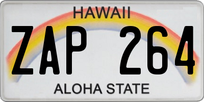 HI license plate ZAP264