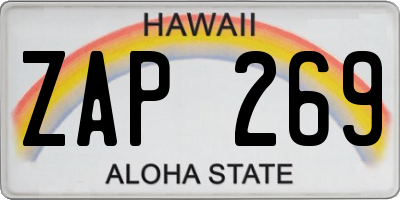 HI license plate ZAP269