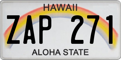 HI license plate ZAP271