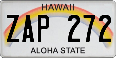 HI license plate ZAP272