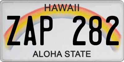 HI license plate ZAP282