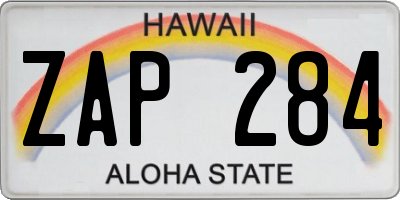 HI license plate ZAP284
