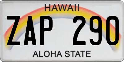 HI license plate ZAP290